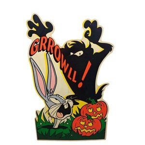 Vintage 1997 Warner Bros Bugs Bunny Gossamer Monster Halloween Yard Sign Plastic